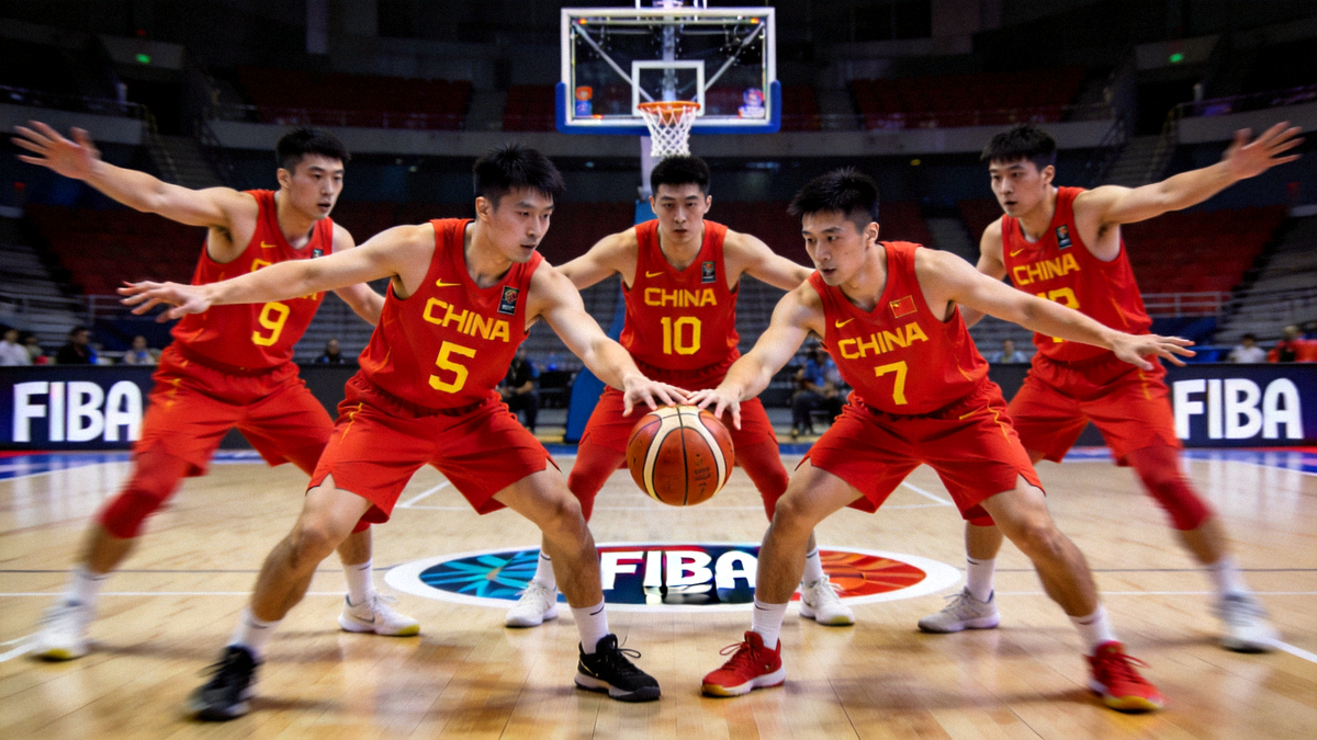 中国男篮国家队在国际大赛中团队防守的协作瞬间